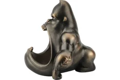 Deko-Figur KING APE 25cm bronze mit Ablagefach handmade Schale