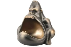 Deko-Figur KING APE 25cm bronze mit Ablagefach handmade Schale