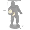 Deko-Figur KING APE 30cm schwarz gold Gorilla mit Hantel handmade