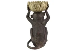 Deko-Figur MONKEY 50cm schwarz gold Affe mit Schale handmade