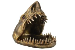 Deko-Figur SHARK HEAD 25cm bronze mit Ablagefach handmade