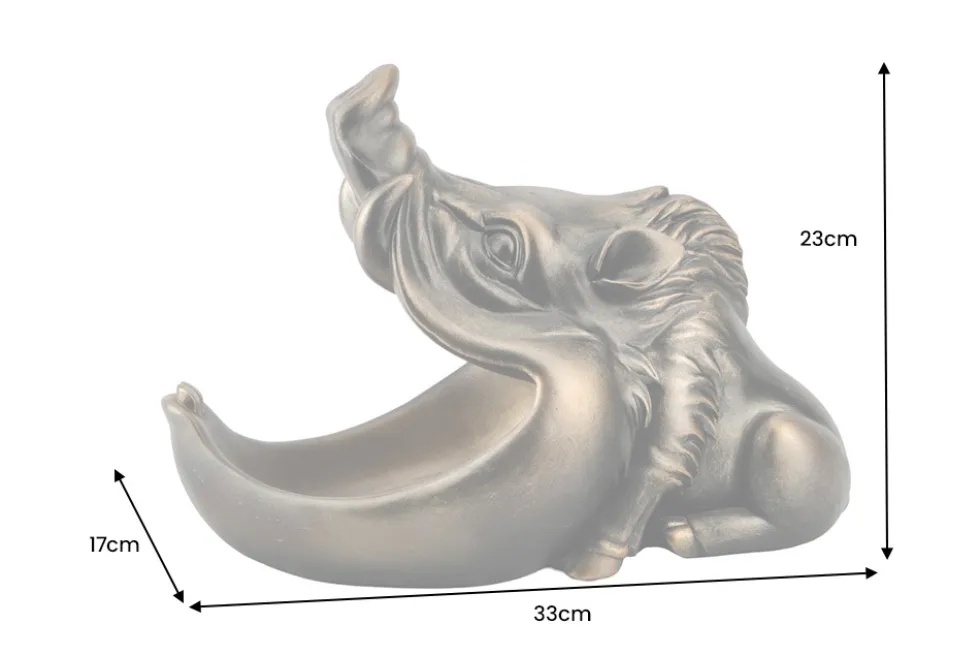 Deko-Figur WARTHOG 35cm bronze mit Ablagefach handmade