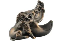 Deko-Figur WARTHOG 35cm bronze mit Ablagefach handmade