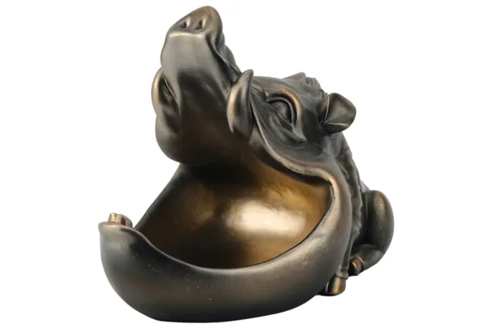 Deko-Figur WARTHOG 35cm bronze mit Ablagefach handmade