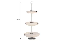 Dekorative Etagere PURE NATURE 68cm silber Mangoholz handmade drei Etagen