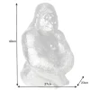 Dekorative Gorillafigur KONG 40cm silber handmade Metall Skulptur