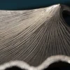 Dekorative Schale GINKGO 45cm silber handmade Metall