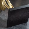 Dekorative Tischlampe GINKGO 62cm schwarz gold Metall Skulptur Leuchte mit Marmorfuß