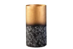 Dekorative Vase ABSTRACT 30cm gold Metall Patina handmade