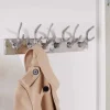 Dekorative Wandgarderobe DEER 50cm silber Aluminium poliert Hirschgeweih Kleiderhaken