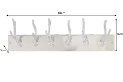 Dekorative Wandgarderobe DEER 50cm silber Aluminium poliert Hirschgeweih Kleiderhaken