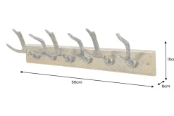 Dekorative Wandgarderobe DEER 50cm messing Metall Hirschgeweih Kleiderhaken