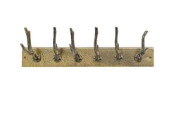 Dekorative Wandgarderobe DEER 50cm messing Metall Hirschgeweih Kleiderhaken