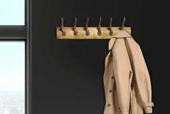 Dekorative Wandgarderobe DEER 50cm gold Metall Hirschgeweih Kleiderhaken