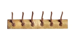Dekorative Wandgarderobe DEER 50cm gold Metall Hirschgeweih Kleiderhaken