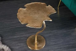 Dekorativer Beistelltisch GINKGO LEAF 55cm gold handmade Metall