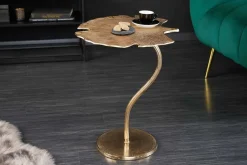 Dekorativer Beistelltisch GINKGO LEAF 55cm gold handmade Metall