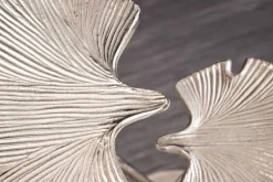 Dekorativer Beistelltisch GINKGO LEAFS 50cm silber handmade Metall