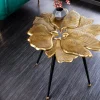 Dekorativer Beistelltisch GINKGO LEAFS 60cm gold handmade Metall