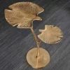 Dekorativer Beistelltisch GINKGO LEAFS 50cm gold handmade Metall