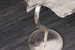 Dekorativer Beistelltisch GINKGO LEAF 55cm silber handmade Metall