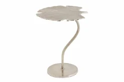 Dekorativer Beistelltisch GINKGO LEAF 55cm silber handmade Metall
