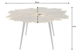 Dekorativer Couchtisch GINKGO 95cm gold schwarz handmade Metall