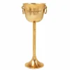 Dekorativer Sektkühler CHAMPAGNE 80cm antik gold handmade Metall Flaschenkühler