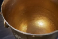 Dekorativer Sektkühler CHAMPAGNE 80cm antik gold handmade Metall Flaschenkühler
