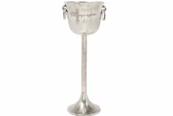 Dekorativer Sektkühler CHAMPAGNE 80cm antik silber handmade Metall Flaschenkühler