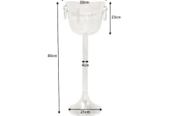 Dekorativer Sektkühler CHAMPAGNE 80cm antik silber handmade Metall Flaschenkühler