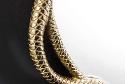 Dekorativer Spiegel SNAKE XL 85cm gold Metall Schlangen-Skulptur