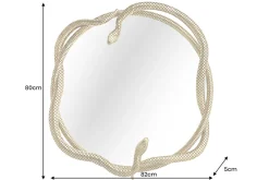 Dekorativer Spiegel SNAKE XL 85cm gold Metall Schlangen-Skulptur
