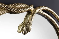 Dekorativer Spiegel SNAKE XL 85cm gold Metall Schlangen-Skulptur