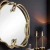 Dekorativer Spiegel SNAKE L 50cm gold Metall Schlangen-Skulptur
