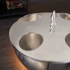 Dekorativer Weinkühler VINO 80cm silber handmade Metall Flaschenkühler Sektkühler