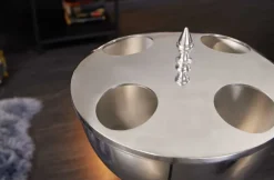 Dekorativer Weinkühler VINO 80cm silber handmade Metall Flaschenkühler Sektkühler