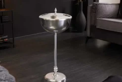 Dekorativer Weinkühler VINO 80cm silber handmade Metall Flaschenkühler Sektkühler