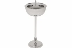 Dekorativer Weinkühler VINO 80cm silber handmade Metall Flaschenkühler Sektkühler