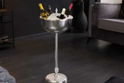 Dekorativer Weinkühler VINO 80cm silber handmade Metall Flaschenkühler Sektkühler