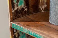 Dekoratives Bootsregal JAKARTA 190cm bunt Massivholz aus recycelten Fischerbooten Bücherregal
