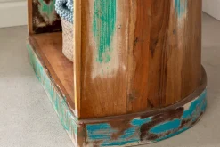 Dekoratives Bootsregal JAKARTA 190cm bunt Massivholz aus recycelten Fischerbooten Bücherregal