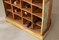 Dekoratives Bootsregal JAKARTA 190cm bunt Massivholz aus recycelten Fischerbooten Weinregal