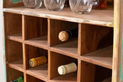 Dekoratives Bootsregal JAKARTA 190cm bunt Massivholz aus recycelten Fischerbooten Weinregal