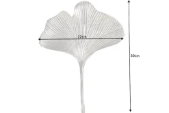Dekoratives Kleiderhaken 3er Set GINKGO 30cm silber handmade Metall