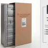 Design Aktenschrank GLOBETROTTER 180cm grau Eisen Container Upcycling Highboard