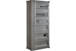 Design Aktenschrank GLOBETROTTER 180cm grau Eisen Container Upcycling Highboard
