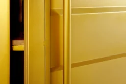 Design Aktenschrank GLOBETROTTER 180cm gold Eisen Container Upcycling Highboard