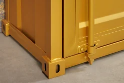 Design Aktenschrank GLOBETROTTER 180cm gold Eisen Container Upcycling Highboard