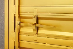 Design Aktenschrank GLOBETROTTER 180cm gold Eisen Container Upcycling Highboard